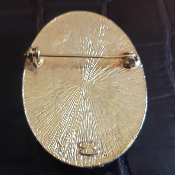 1980s Nina Ricci Signed AVON, Cameo Blue Rose Brooch - Picture 4 of 11